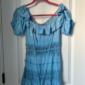 Free people off the shoulder blue dress